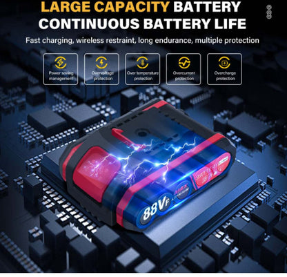  Violeworks® Accu Kettingzaag - Snoeizaag - Mini Kettingzaag - Handkettingzaag - Ook Voor Makita - Elektrische Kettingzaag - Elektrische Snoeischaar - Op Batterij - 2900 MAh - 1080W - 88V