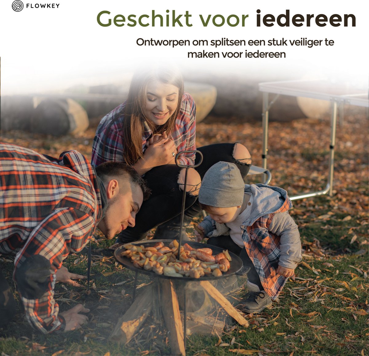  Flowkey® Houtklover XL - Houtsplijter Bijl - Houtkliever Kloofwig Gietijzer - Voor Hout &amp; Aanmaakhout - Inclusief Gratis Bevestigingsset
