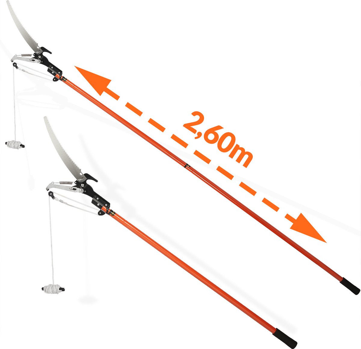  Gardebruk Takkenzaag Telescopisch - 2in1 Zaag &amp; Snoeischaar - Oranje