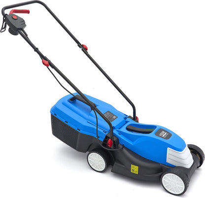 Merkloos 1300W Electrische Grasmaaier / Gazonmaaier 32 Cm Snijhoogtes 25-45-65 Mm 25 Liter Opvangbak