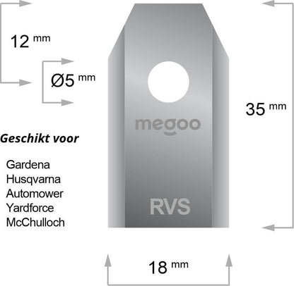  Mesjes Voor Gardena Robotmaaier - Husqvarna Automower - 30st - RVS Coated - Plastic Box + CONNECTOR