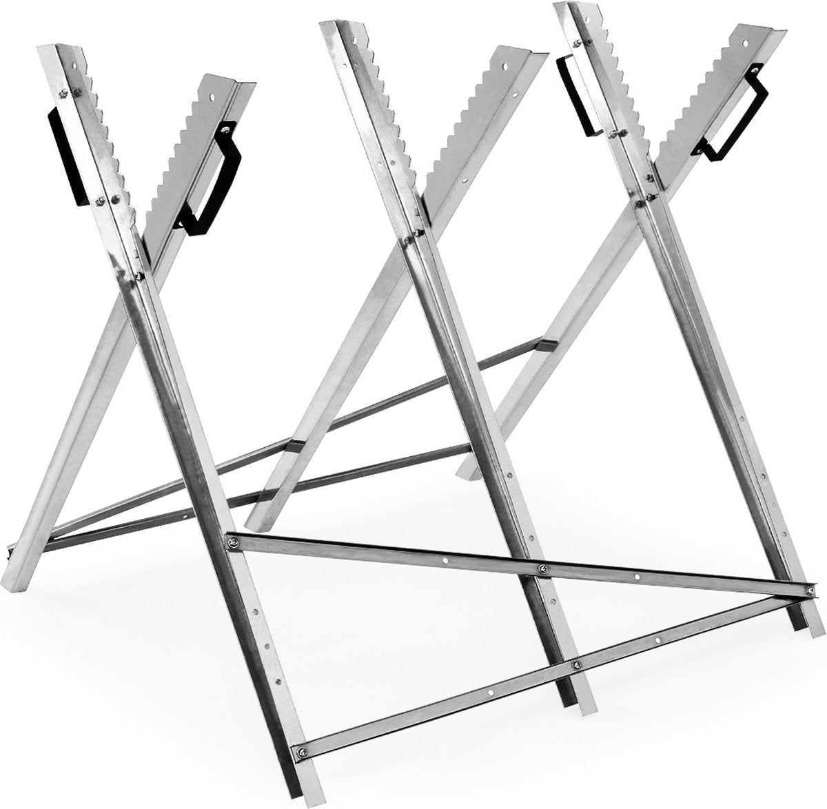 Merkloos Monzana Zaagbok - Metaal Opvouwbaar 83x81x88cm - Zilver