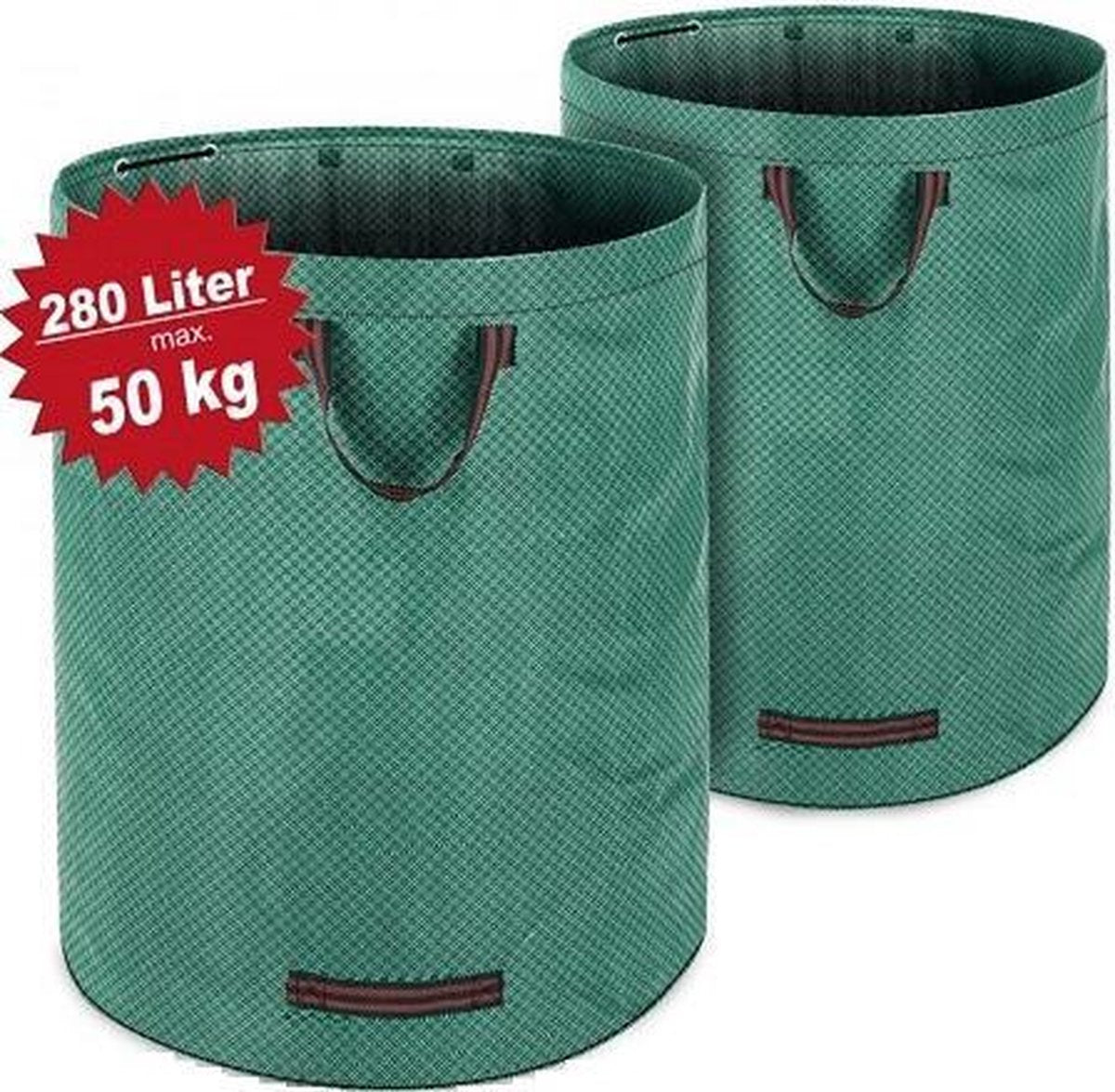  Gardebruk Tuinafvalzak - 2 Stuks 280L – 77x67cm/Opvouwbaar - Groen