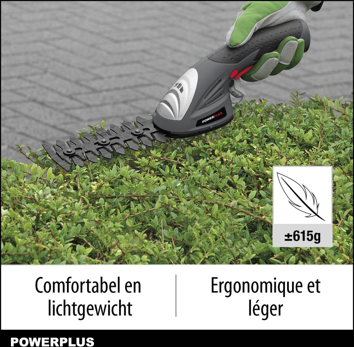  Powerplus POWEG4500 Gras-/Heggenschaar Accu - 7.2V - Snoeien En Knippen - Zwaardlengte 83/120mm - Mesafstand 8mm - Incl. 1,5Ah Accu En Lader - Haagschaar Voor Tuinonderhoud