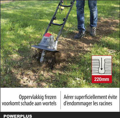  Powerplus POWEG7010 Tuinfrees - 1050W - Werkbreedte 320mm - Werkdiepte Max. 220mm - Incl. 4 Messen