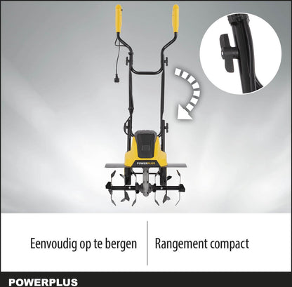  Powerplus POWXG72010 Tuinfrees - 1500W - Werkbreedte 450mm - Werkdiepte Max. 220mm - Incl. 6 Messen En Wielen