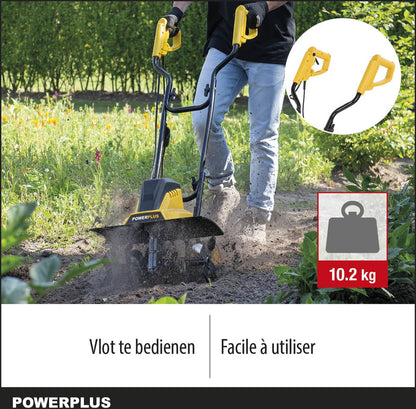  Powerplus POWXG72010 Tuinfrees - 1500W - Werkbreedte 450mm - Werkdiepte Max. 220mm - Incl. 6 Messen En Wielen