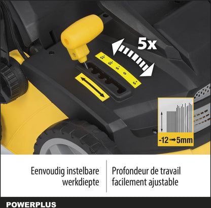  Powerplus POWXG7516 Elektrische Verticuteermachine - Mos Verwijderaar - 1800W - 360mm Maaibreedte- 45L Opvangbak - Incl. Gazonbeluchter/grasbeluchter