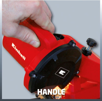  Einhell Kettingslijper GC-CS 85 E (85 W - 5500 /min - Slijphoekverstelling W. Schaal - Kettingspanner - Dieptebegrenzer Incl. Slijpschijf)