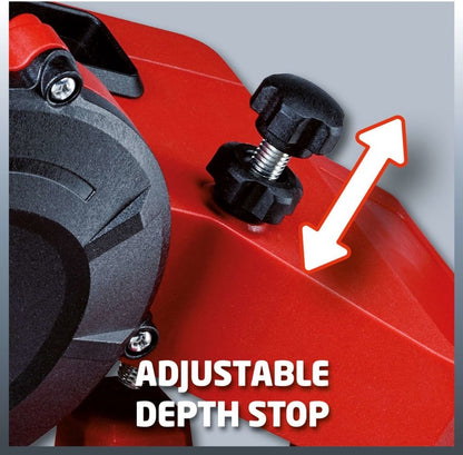  Einhell Kettingslijper GC-CS 85 E (85 W - 5500 /min - Slijphoekverstelling W. Schaal - Kettingspanner - Dieptebegrenzer Incl. Slijpschijf)