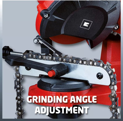  Einhell Kettingslijper GC-CS 85 E (85 W - 5500 /min - Slijphoekverstelling W. Schaal - Kettingspanner - Dieptebegrenzer Incl. Slijpschijf)
