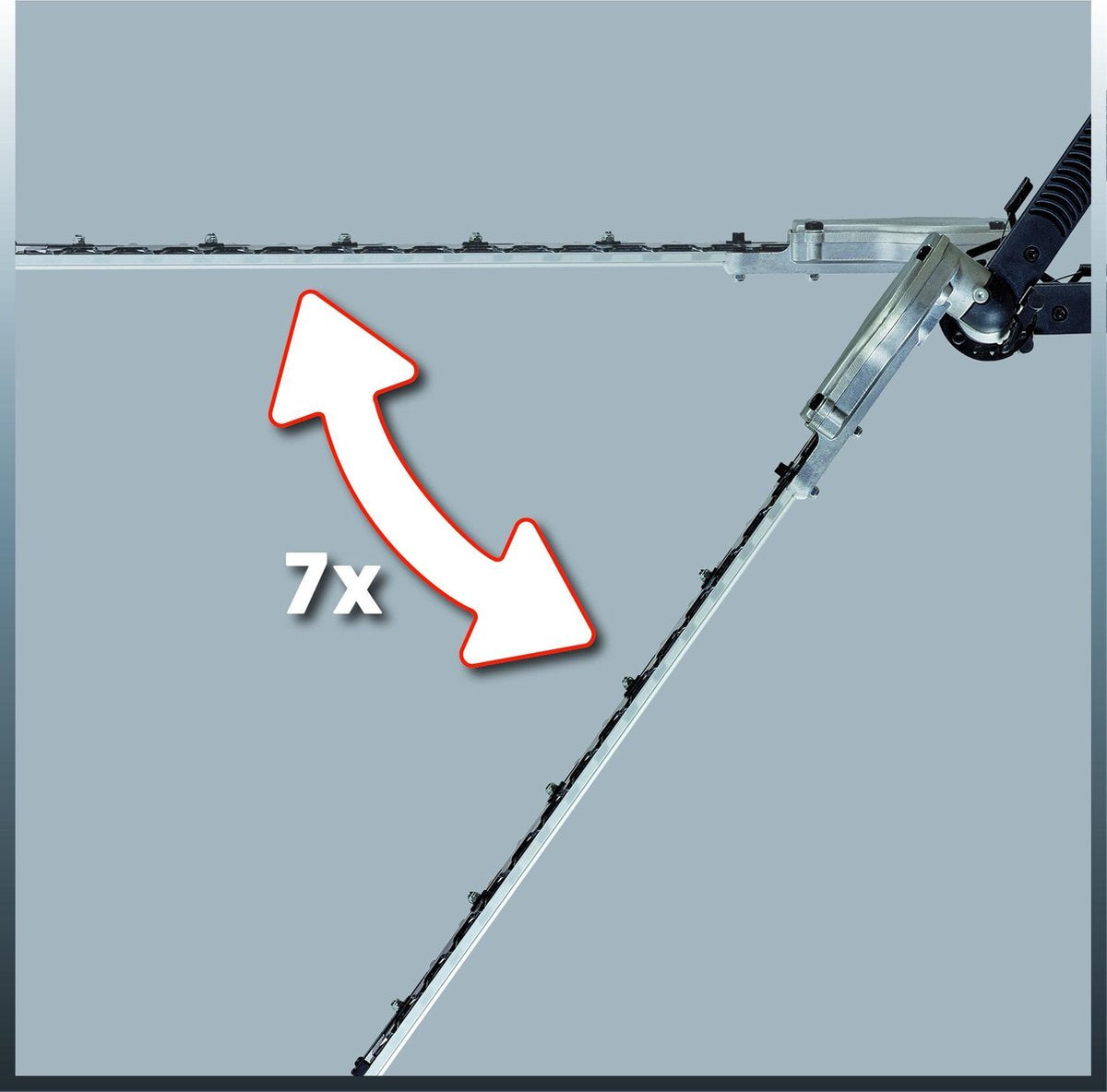 Einhell Telescoop Heggenschaar GC-HH 9048 (900 W - Snijkop Kantelbaar - Metalen Tandwielaandrijving - Telescopische Geleidesteel 50 Cm Verlengbaar - Extra Verstelbare Handgreep - Inclusief Draagriem)