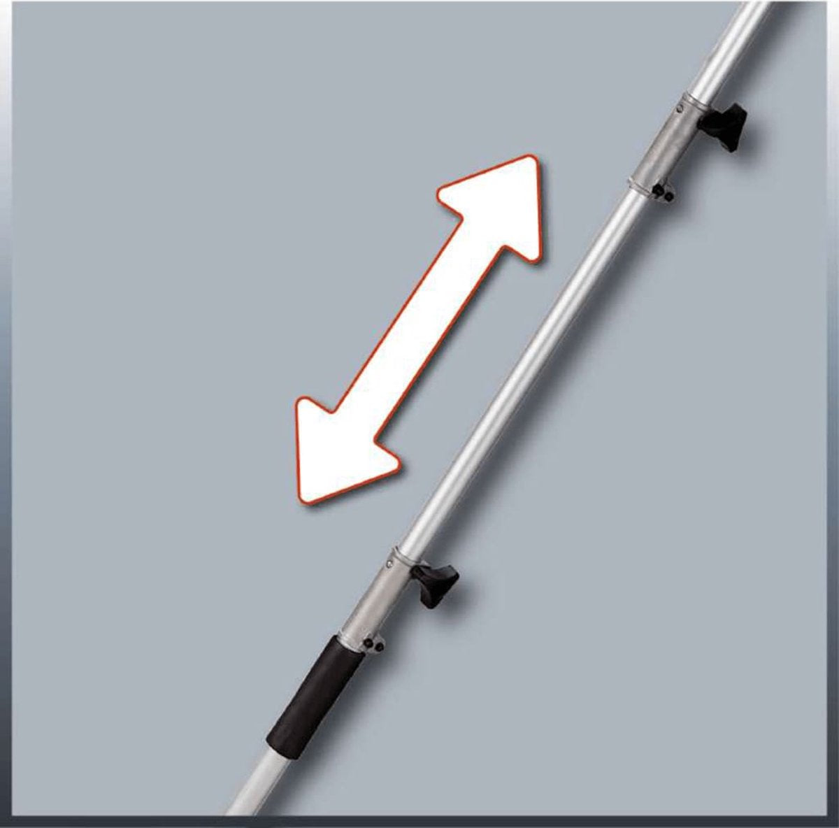  Einhell Telescoop Heggenschaar GC-HH 9048 (900 W - Snijkop Kantelbaar - Metalen Tandwielaandrijving - Telescopische Geleidesteel 50 Cm Verlengbaar - Extra Verstelbare Handgreep - Inclusief Draagriem)