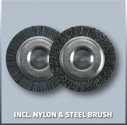  Einhell Accu Voegenreiniger GE-CC 18 Li-Solo Power X-Change (Li-Ion - 18 V - 1200 T/min - Borsteldiameter 10 Cm - Incl. Staal- En Nylonborstel - Zonder Accu En Lader)