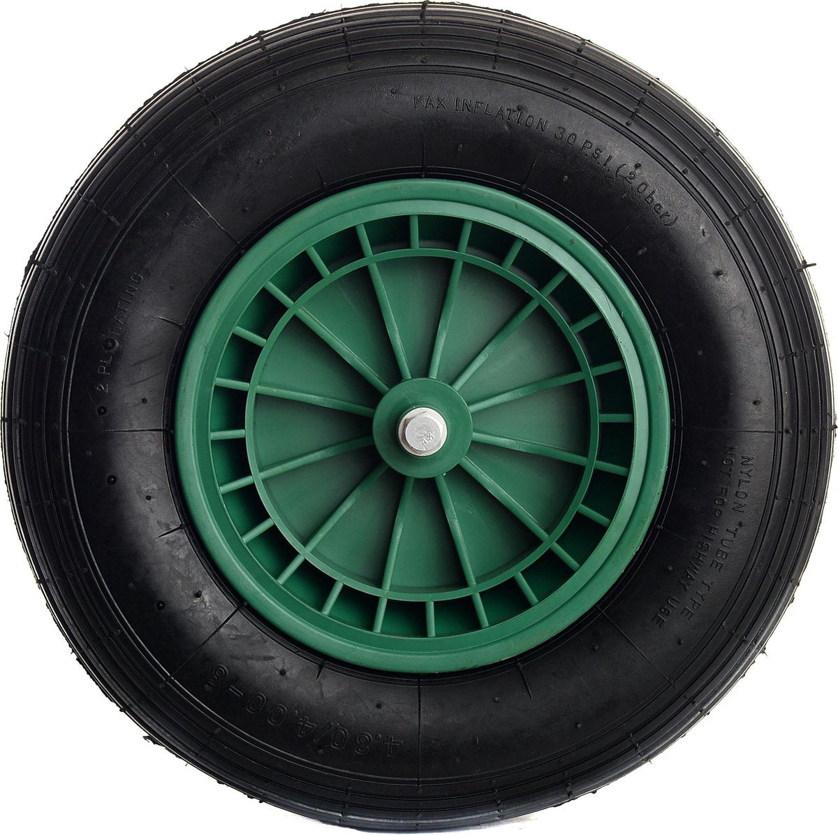  Kruiwagen Wiel 4.00 - 8 Luchtband Lijnprofiel - Asdiameter 20mm