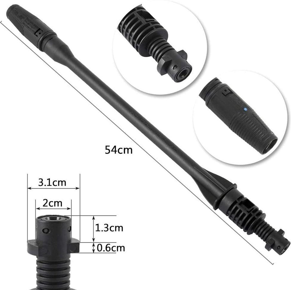 Merkloos 140 Bar Hogedrukspuitlans - Hogedrukreiniger Kärcher-opzetstuk - Verstelbare Sproeikop Voor Karcher Hogedrukreiniger - Accessoire Voor Karcher K1 K2 K3 K4 K5 K6 K7