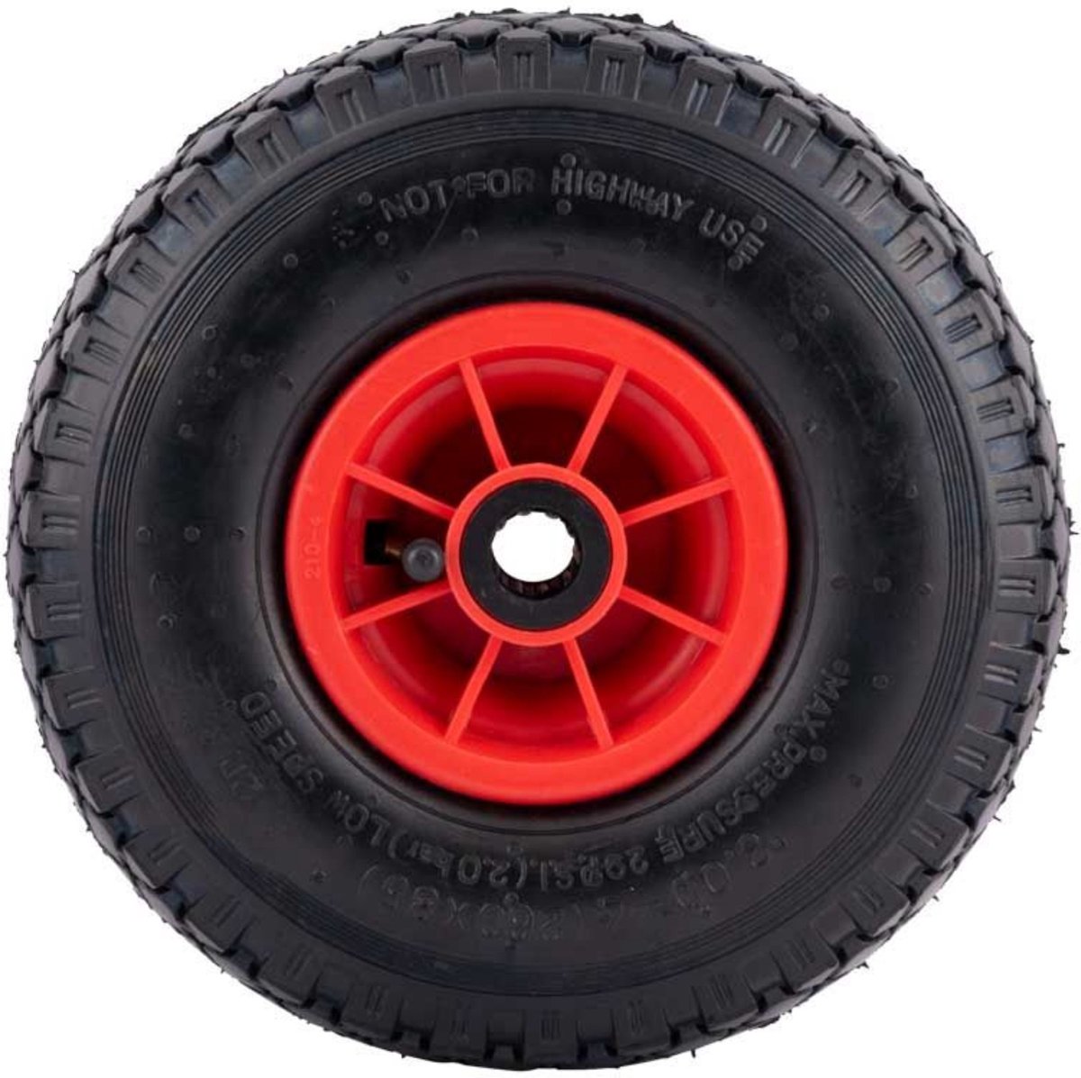 Benson Bolderkarwiel Steekwagenwiel Met Luchtband 3.00-4 | Asgatdiameter 20mm Rollager | Hoogte Wiel 26cm