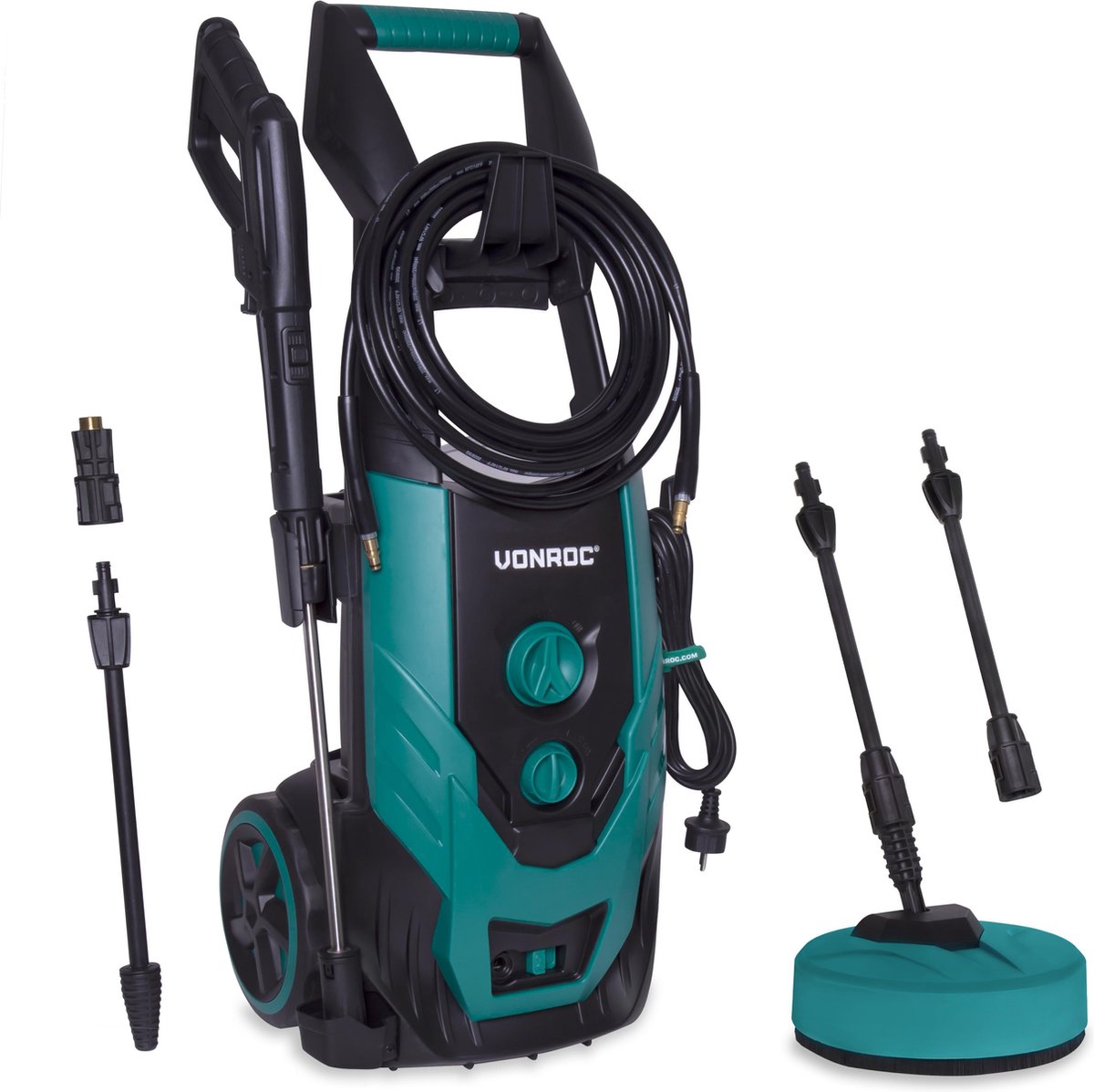  VONROC Hogedrukreiniger V22-2 2200W – 170 Bar – 450 L/h – Incl. 8m Slang, Terrasreiniger, Reinigingstank En Meer