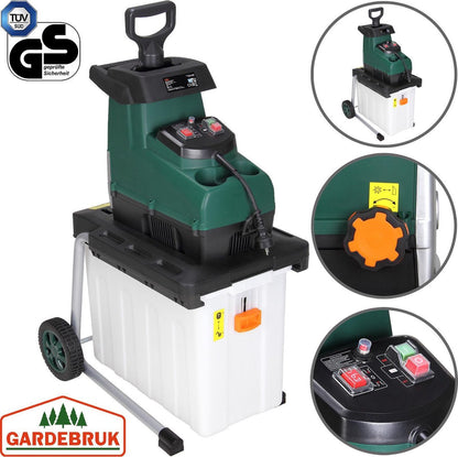  Gardebruk Hakselaar Elektrisch 2800W - 45mm Takdikte - Opvangbak 60 L