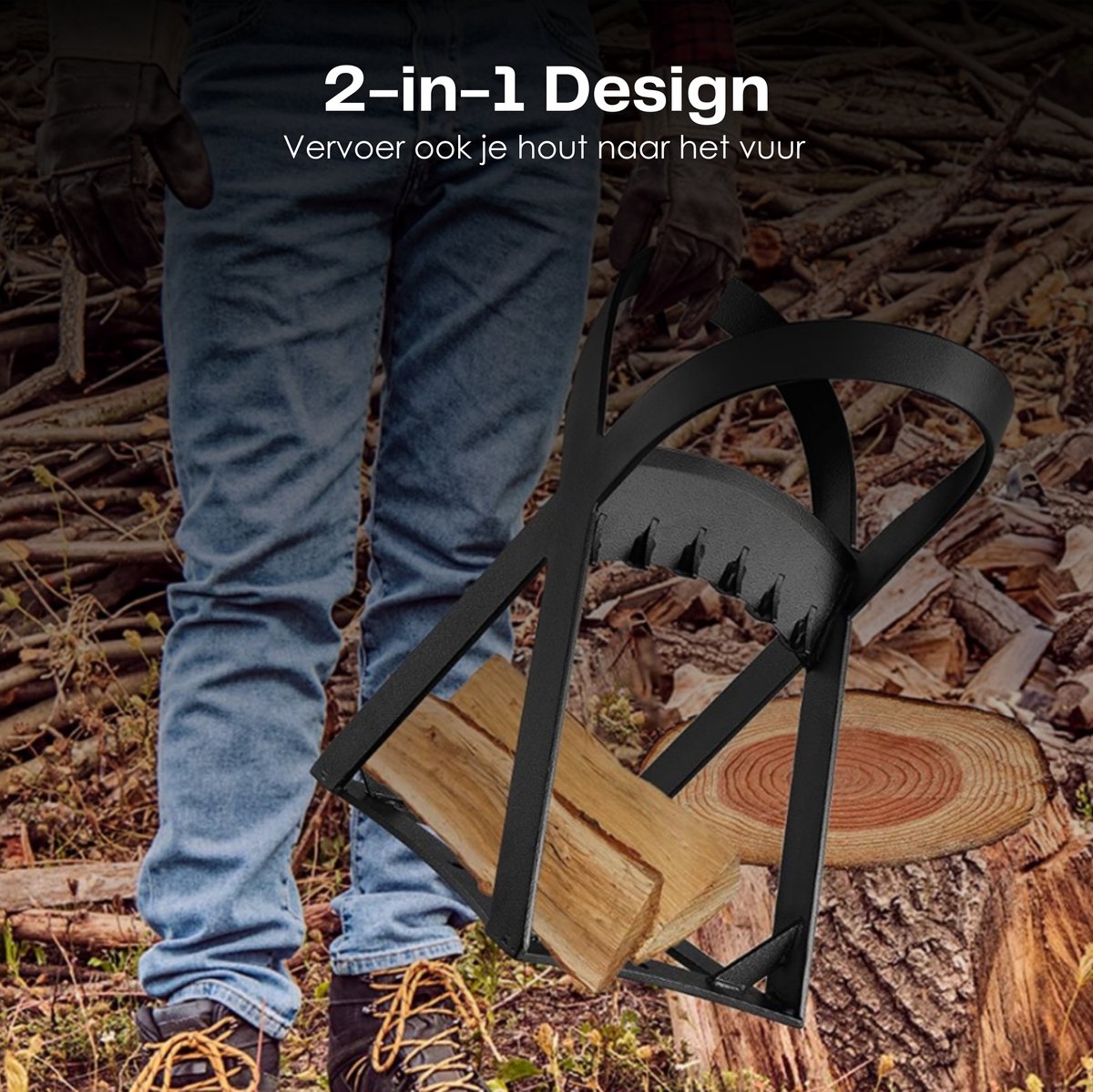  Flowkey® Houtklover - Houtsplijter Bijl - Houtkliever Kloofwig Gietijzer - Voor Hout &amp; Aanmaakhout - Inclusief Gratis Hamer