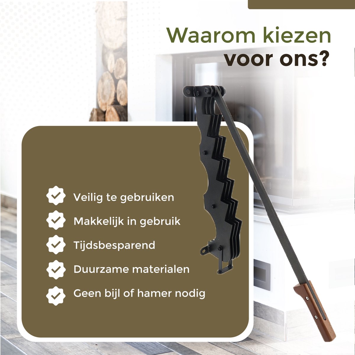  Flowkey® Houtklover XL - Houtsplijter Bijl - Houtkliever Kloofwig Gietijzer - Voor Hout &amp; Aanmaakhout - Inclusief Gratis Bevestigingsset