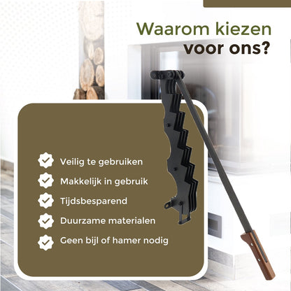  Flowkey® Houtklover XL - Houtsplijter Bijl - Houtkliever Kloofwig Gietijzer - Voor Hout &amp; Aanmaakhout - Inclusief Gratis Bevestigingsset