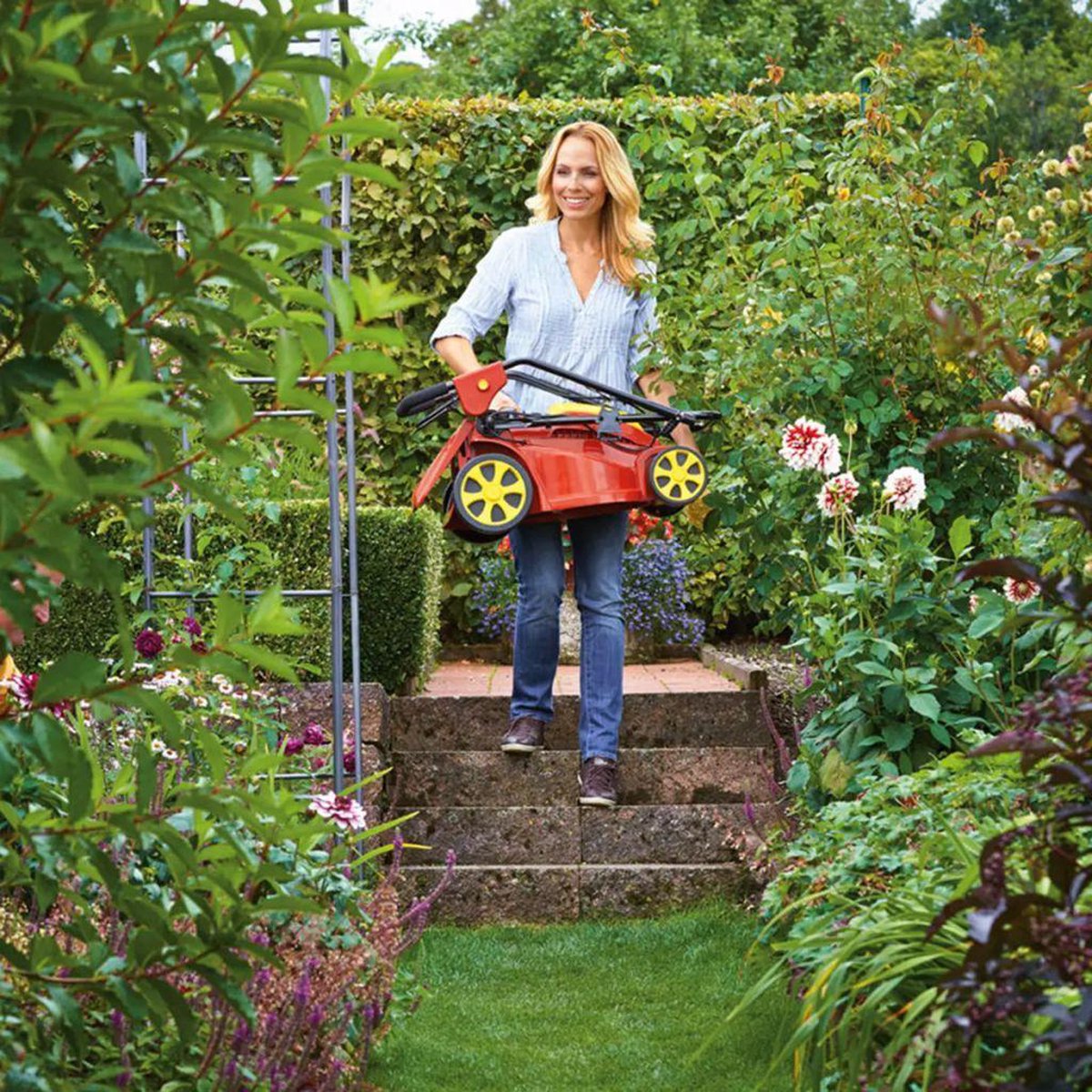 WOLF-Garten A 340 E Elektrische Grasmaaier - 1400 W - 34 Cm Maaibreedte - 30 Liter Opvangbak - Centrale Hoogte-instelling