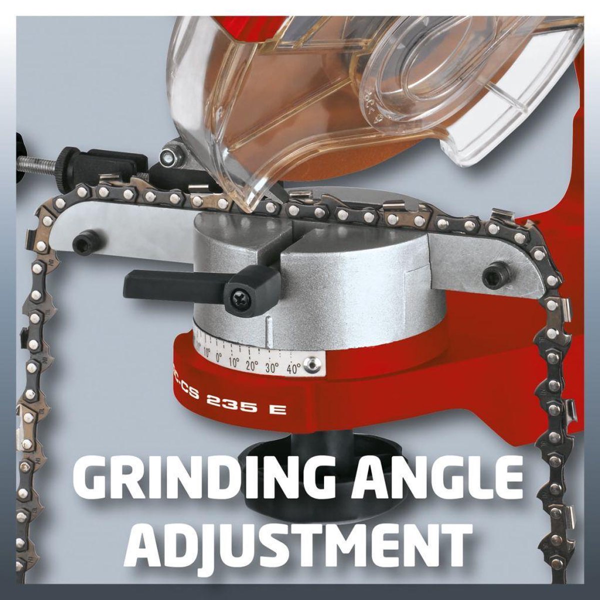  Einhell Kettingslijper GC-CS 235 E (235 W - 3.000 /min - Kettingspanner - Slijpschijf - Verlichting - Draaibare Slijpkop - Dieptebegrenzer) Slijpkop - Dieptebegrenzer)