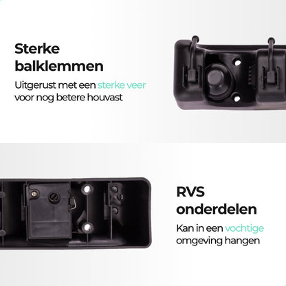  CLEANLY® Bezemhouder - Ophangsysteem Voor Tuingereedschap - Bezem Ophangsysteem - Gereedschapshouder Met Ophanghaken - ABS