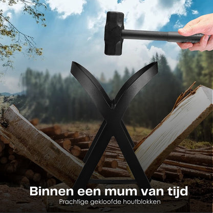  Flowkey® Houtklover - Houtsplijter Bijl - Houtkliever Kloofwig Gietijzer - Voor Hout &amp; Aanmaakhout - Inclusief Gratis Hamer