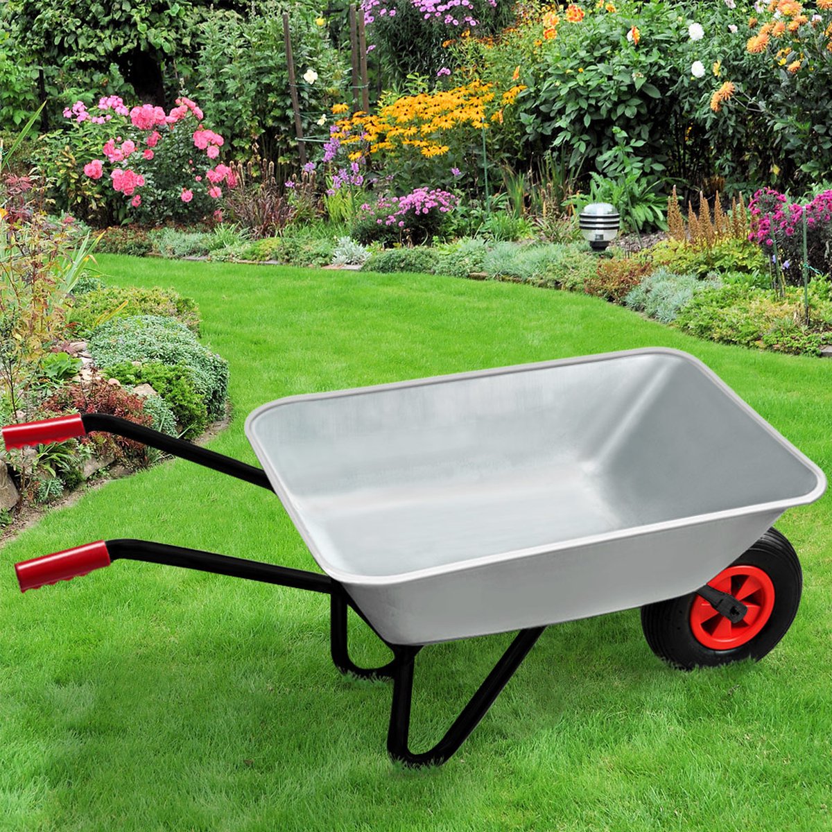  Gardebruk Kruiwagen 80 Liter – Belastbaarheid 100 Kg - Zilver
