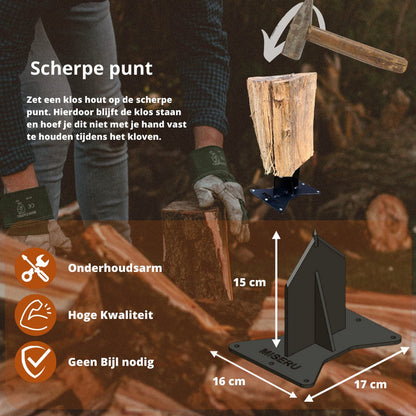  Miseru Houtklover – Geen Bijl Nodig – No Axe - Houtsplijter – Houtkliever – HANDMADE In Holland - Houtklover Voor Aanmaakhout – Metaal