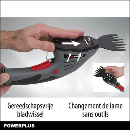  Powerplus POWEG4500 Gras-/Heggenschaar Accu - 7.2V - Snoeien En Knippen - Zwaardlengte 83/120mm - Mesafstand 8mm - Incl. 1,5Ah Accu En Lader - Haagschaar Voor Tuinonderhoud