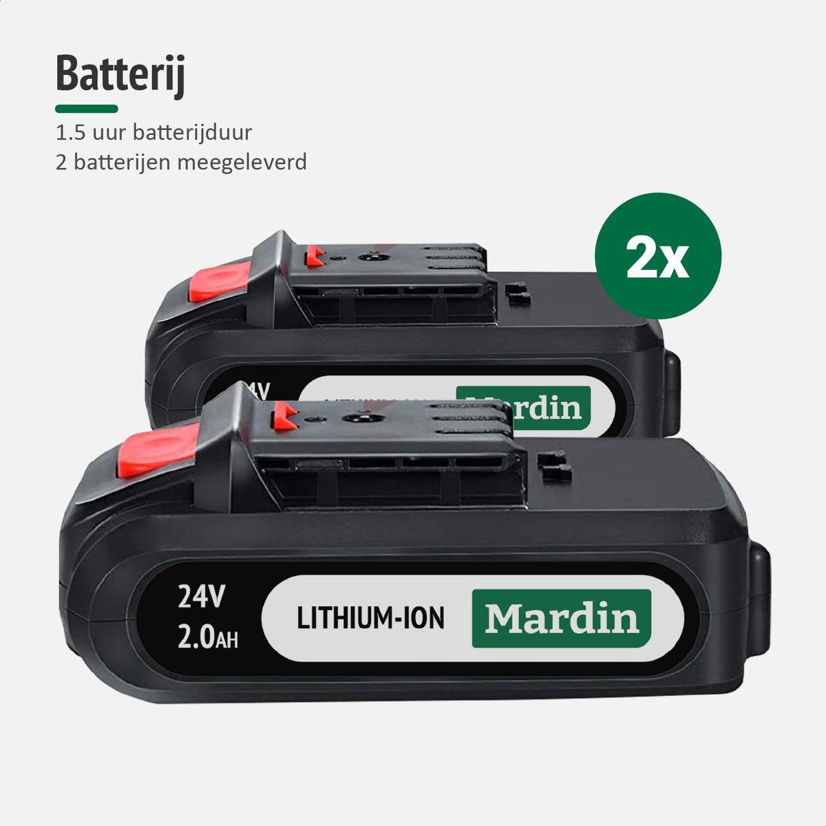  Mardin Mini Kettingzaag - Snoeizaag - Kettingzaag - Kettingzaag Electrisch Met 2 Accu - Inclusief Koffer - 1 Extra Accu - Groen