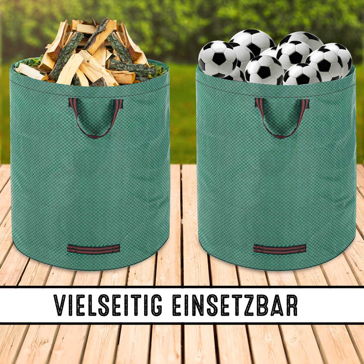  Gardebruk Tuinafvalzak - 2 Stuks 280L – 77x67cm/Opvouwbaar - Groen