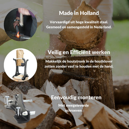  Miseru Houtklover – Zonder Bijl – No Axe – HANDMADE In Holland Houtsplijter – Houtkliever – Houtklover Voor Aanmaakhout – Ook Voor Stammen - Metaal