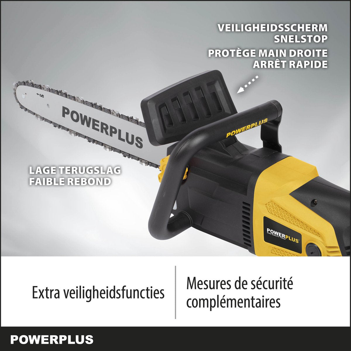  Powerplus POWXG1009 Elektrische Kettingzaag - 2400W - Zwaardlengte 400mm - Automatische Kettingsmering - Incl. 1x Ketting En 1x Zwaard