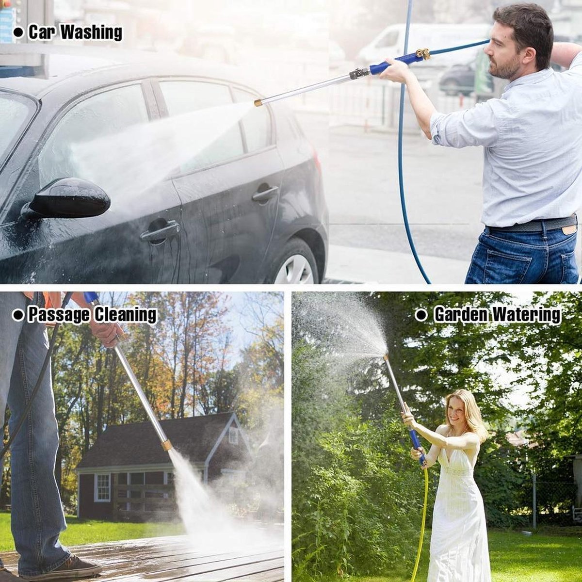 Merkloos Hogedruk-waterjet-Waterspuit-tuinslang | Spuitpistool Aansluiting Op Tuinslang | Hogedruk Waterpistool, Bevestiging Voor Tuinsproeier- Auto Wassen- Terras/tuin Reiniger