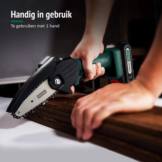  Mardin Mini Kettingzaag - Snoeizaag - Kettingzaag - Kettingzaag Electrisch Met 2 Accu - Inclusief Koffer - 1 Extra Accu - Groen