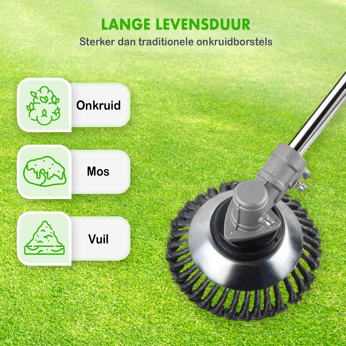 Merkloos SlimShop Onkruidborstel - Bosmaaier Grastrimmer - Onkruid - Onkruidkrabber - Voegenborstel - Onkruidverwijderaar - Max 10.000 Toerental P/m - 20CM