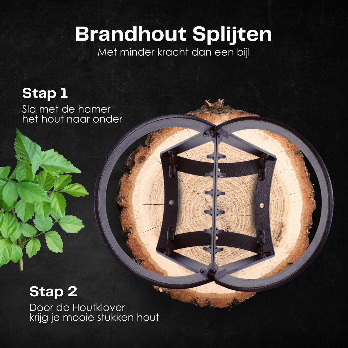 Flowkey® Houtklover - Houtsplijter Bijl - Houtkliever Kloofwig Gietijzer - Voor Hout &amp; Aanmaakhout - Inclusief Gratis Hamer