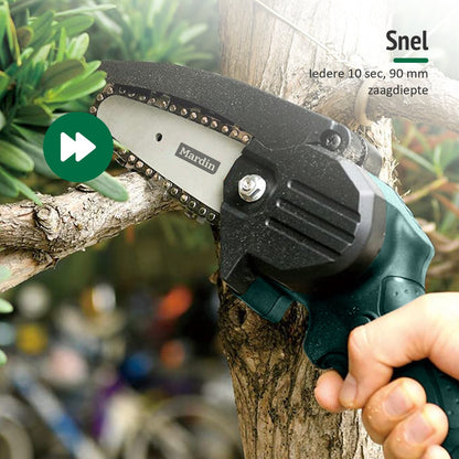  Mardin Mini Kettingzaag - Snoeizaag - Kettingzaag - Kettingzaag Electrisch Met 2 Accu - Inclusief Koffer - 1 Extra Accu - Groen