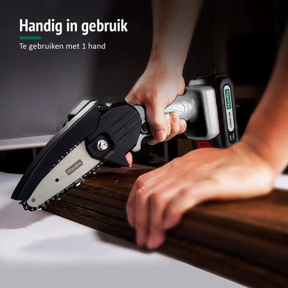  Mardin Mini Kettingzaag - Snoeizaag - Kettingzaag - Kettingzaag Electrisch Met 2 Accu - Inclusief Koffer - 1 Extra Accu - Grijs