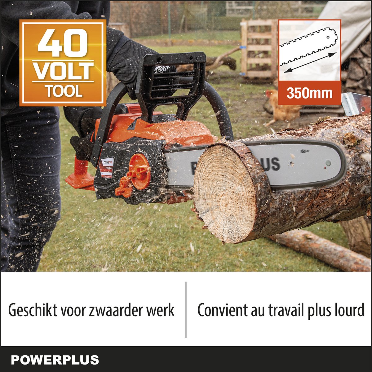  Powerplus Dual Power POWDPGSET33 Accu Kettingzaag - 40V - 30 Cm Zwaardlengte -2x20V Accu -1 X Lader