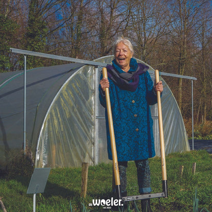  De Woeler - DW5 - Woelvork Grelinette - Spitvork/Tuinwoeler/Spade - Roestvrij - Ergonomisch - FSC Hout - 6 Jaar Garantie