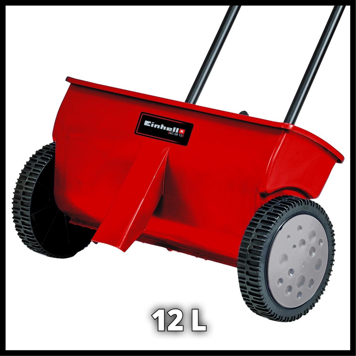  Einhell Strooiwagen GC-SR 12 (12 L - 45 Cm Strooibreedte - Dubbele Duwstang - Kliksluiting Aan Beide Zijden - Verstelhendel - Corrosiebestendige Rol - Behuizing Van Breukvast Kunststof)