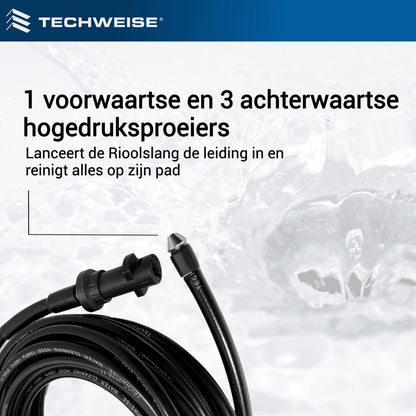  Techweise - Rioolslang Voor Kärcher K2 T/m K7 - 15M - Met Voorwaartse Hogedruksproeiers