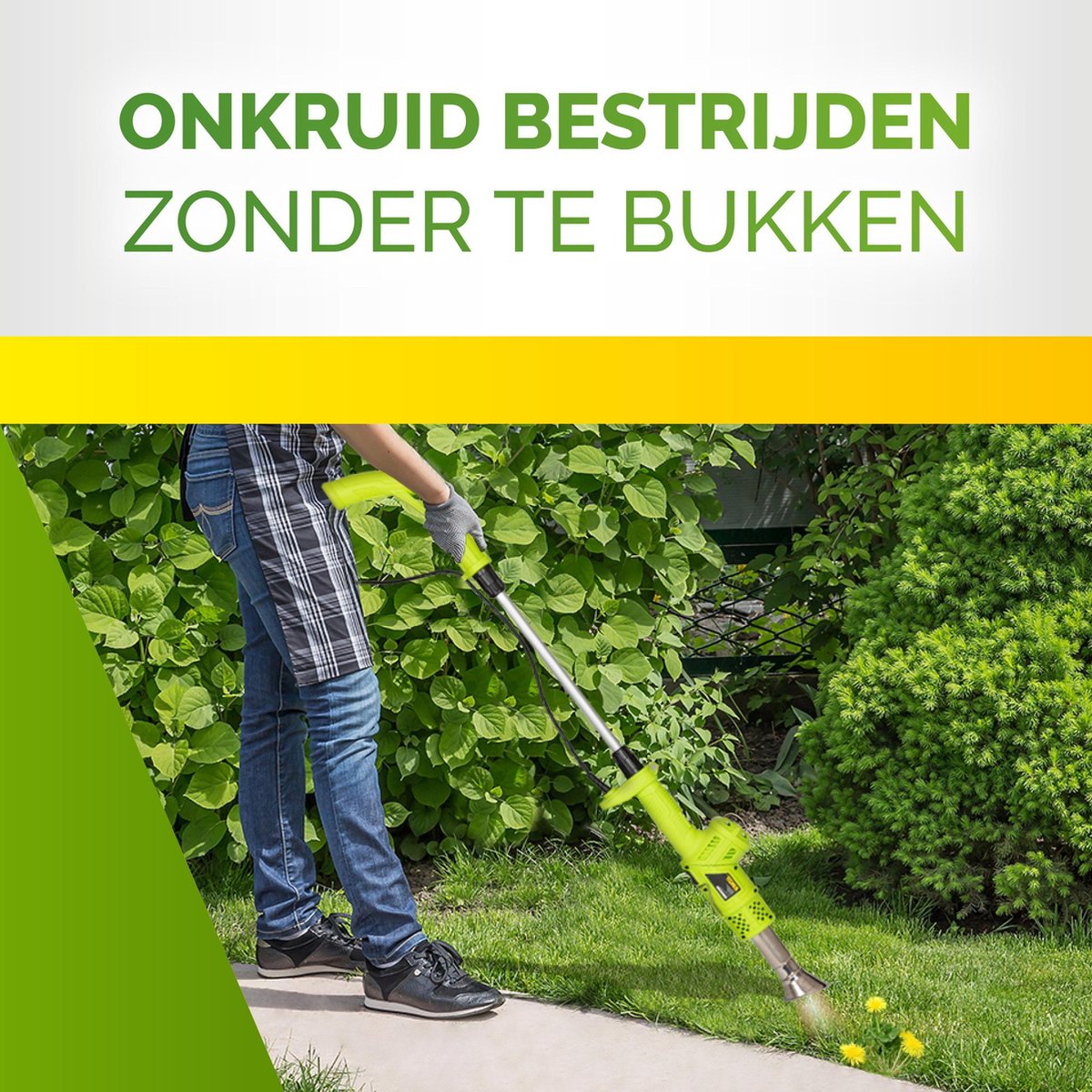  Kinzo Garden Onkruidbrander - 2000W - Tot 650°C - Multifunctioneel - Elektrisch - Milieuvriendelijk