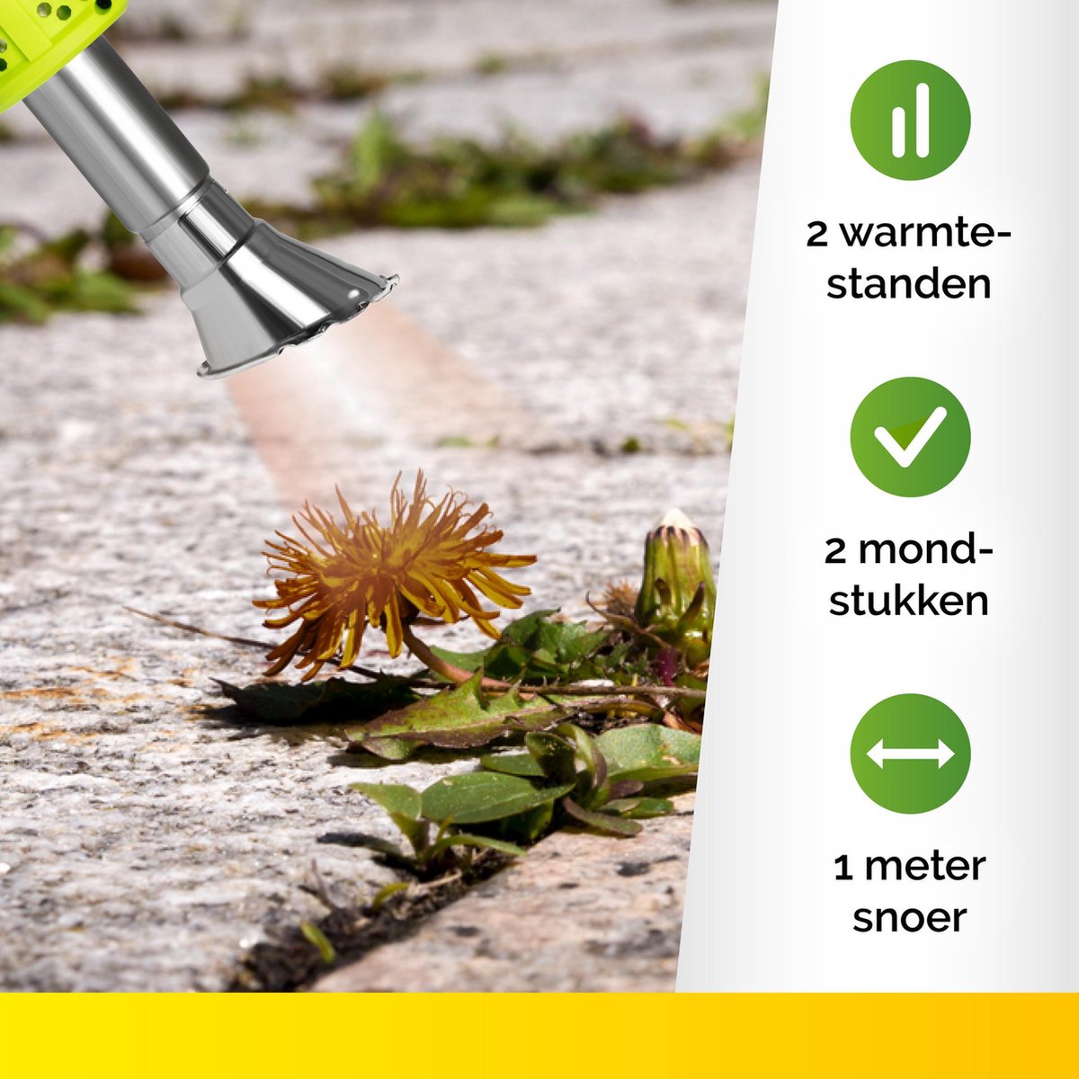  Kinzo Garden Onkruidbrander - 2000W - Tot 650°C - Multifunctioneel - Elektrisch - Milieuvriendelijk
