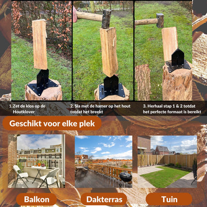  Miseru Houtklover – Geen Bijl Nodig – No Axe - Houtsplijter – Houtkliever – HANDMADE In Holland - Houtklover Voor Aanmaakhout – Metaal